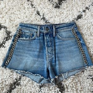 GRLFRND Conde Chain Denim Cut Off Shorts -24